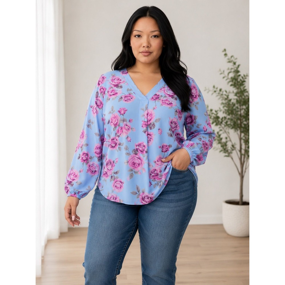 044- TORRID Georgette Pullover Tunic Top 00/M-L